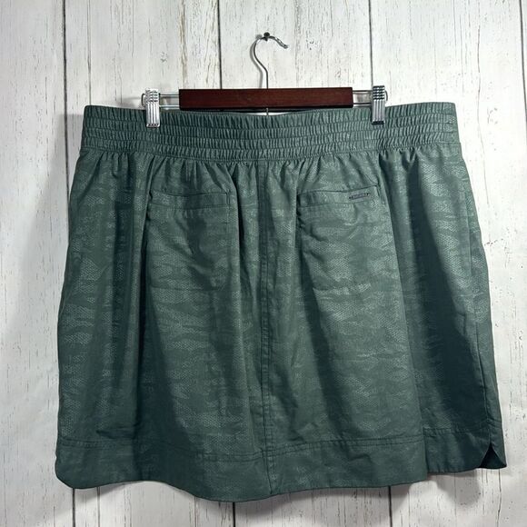 Orvis Embossed Green Pockets Activewear Gym Travel Elastic Waist  Skirt Skort - Picture 8 of 16